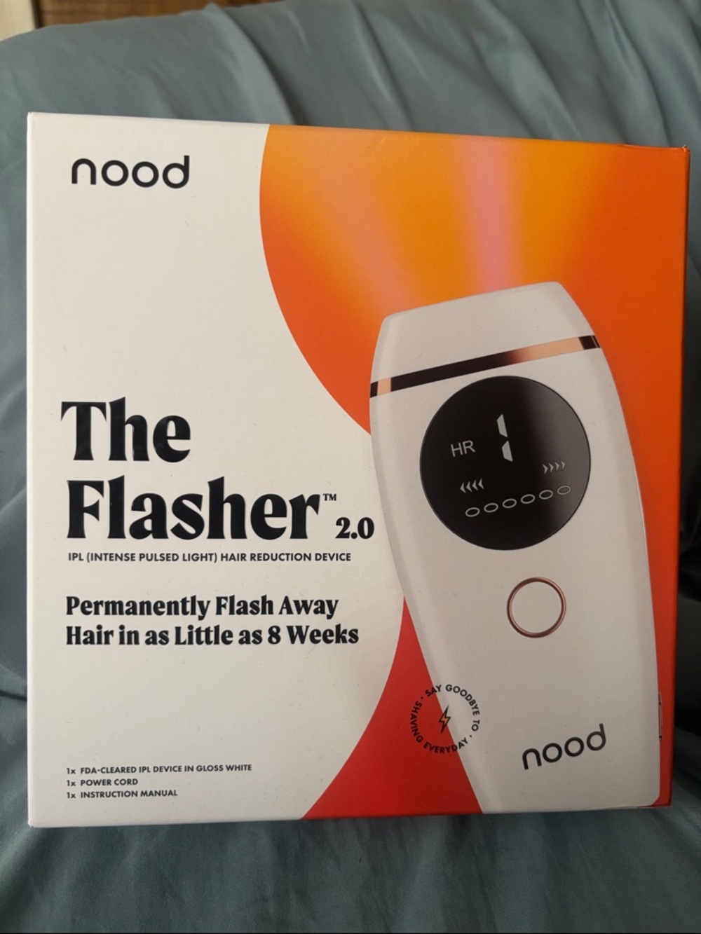 NEW IN BOX! Nood The Flasher 2.0 IPL Hair Reduction Device - White & Rose Gold